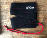 Black with Red Stitching Wrist Wraps