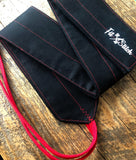Black with Red Stitching Wrist Wraps