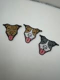 Pitbull Dog Head Patches