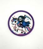 Dead inside but loves unicorns printed patch