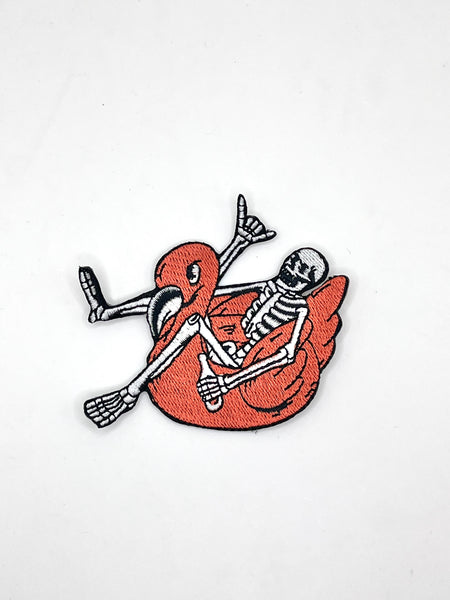 Skeleton Flamingo Summer Patch