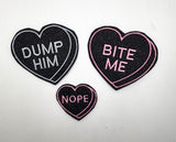 Anti Valentines Patch, Black Glitter- Customizable