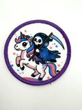 Dead inside but loves unicorns printed patch