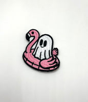Ghost Flamingo Embroidered Patch