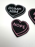 Anti Valentines Patch, Black Glitter- Customizable