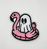 Ghost Flamingo Embroidered Patch