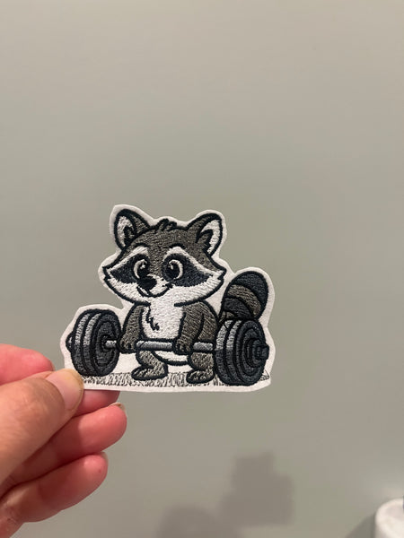 Raccoon Lifter Embroidered Patch