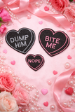 Anti Valentines Patch, Black Glitter- Customizable