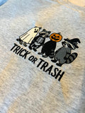 Trick or Trash Raccoon Halloween Embroidered Sweatshirt