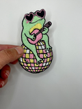 Disco Frog Embroidered Patch