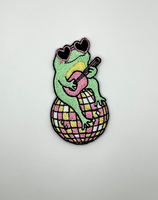 Disco Frog Embroidered Patch