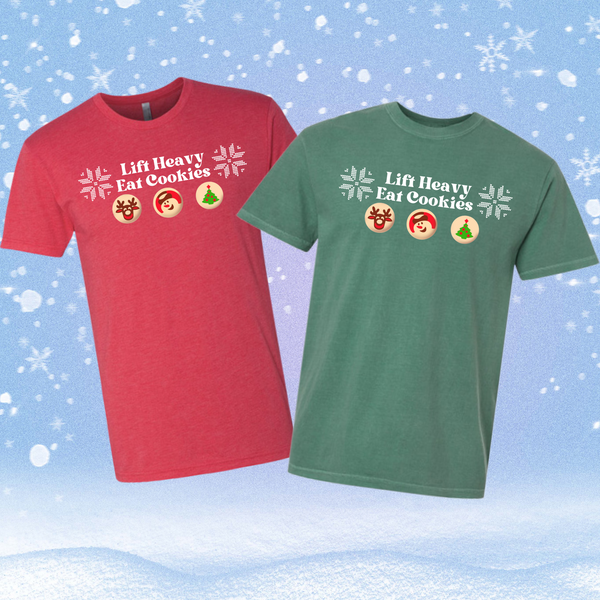 Lift Heavy, Eat Cookies Christmas Shirt